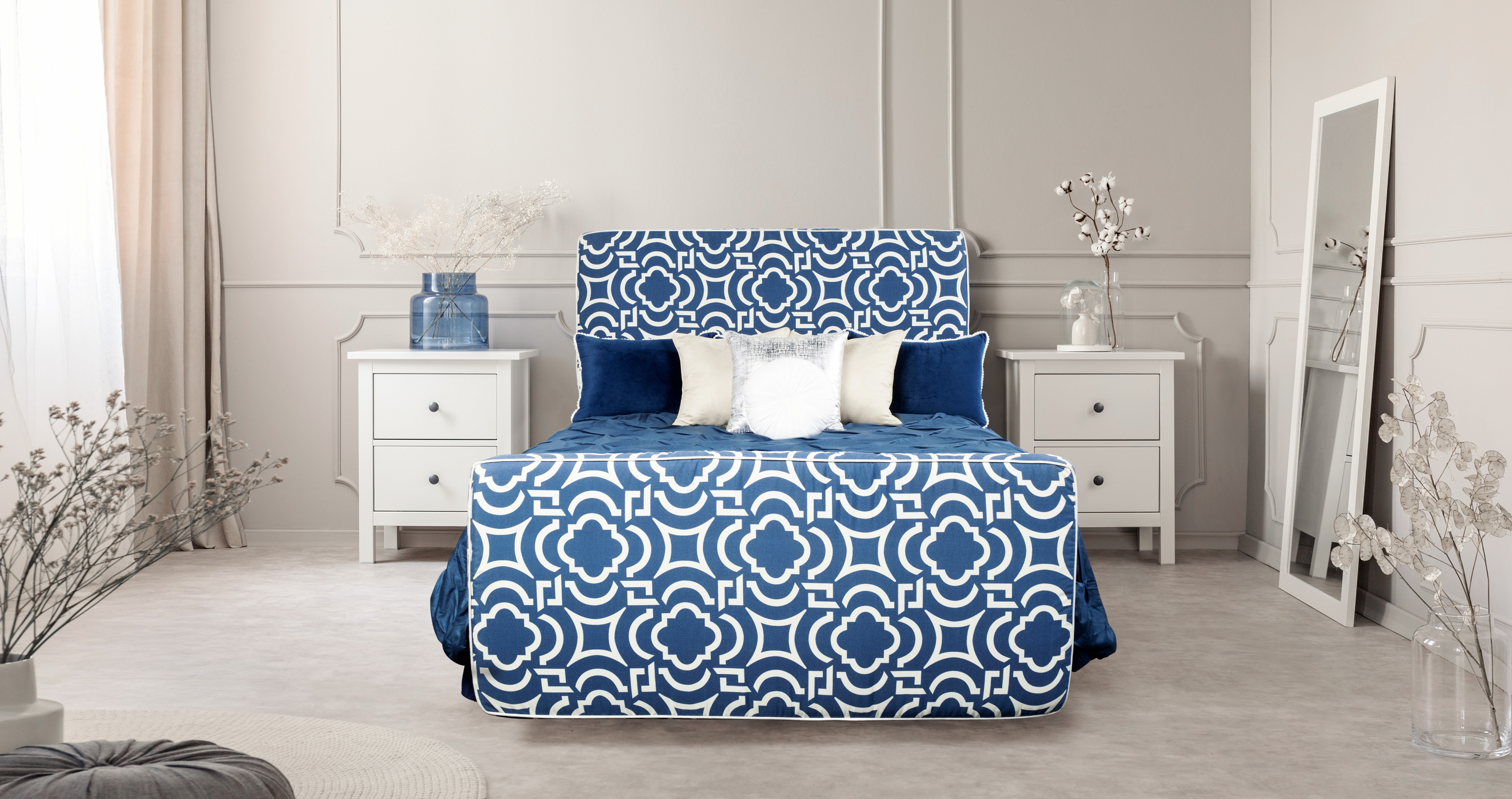 DIY Fabric on King Size Headboard