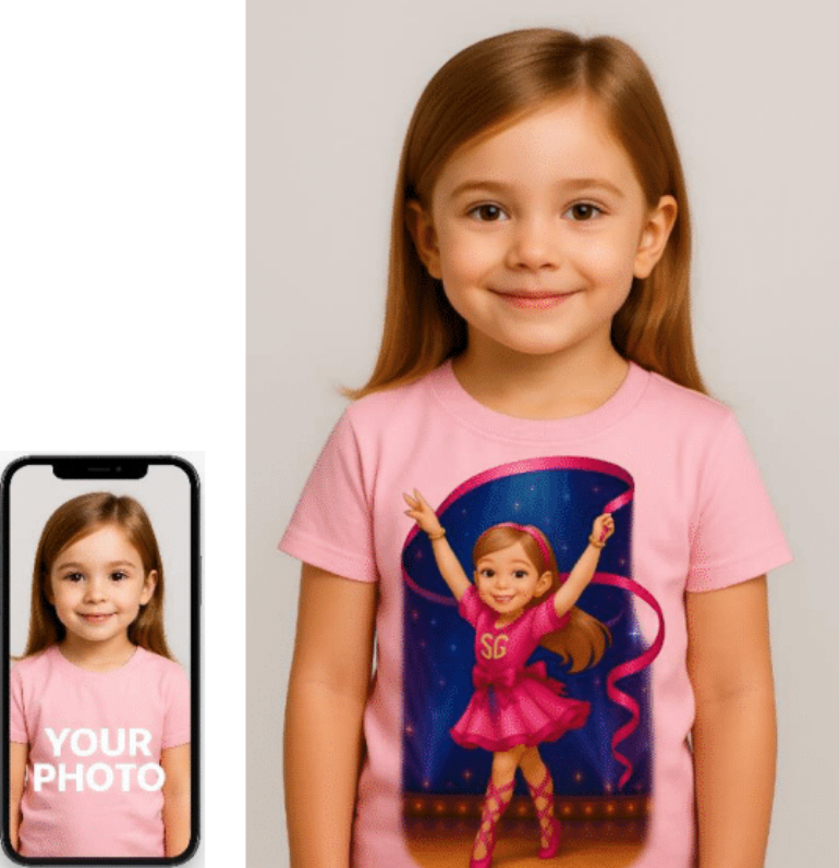 Girl in custom t-shirt