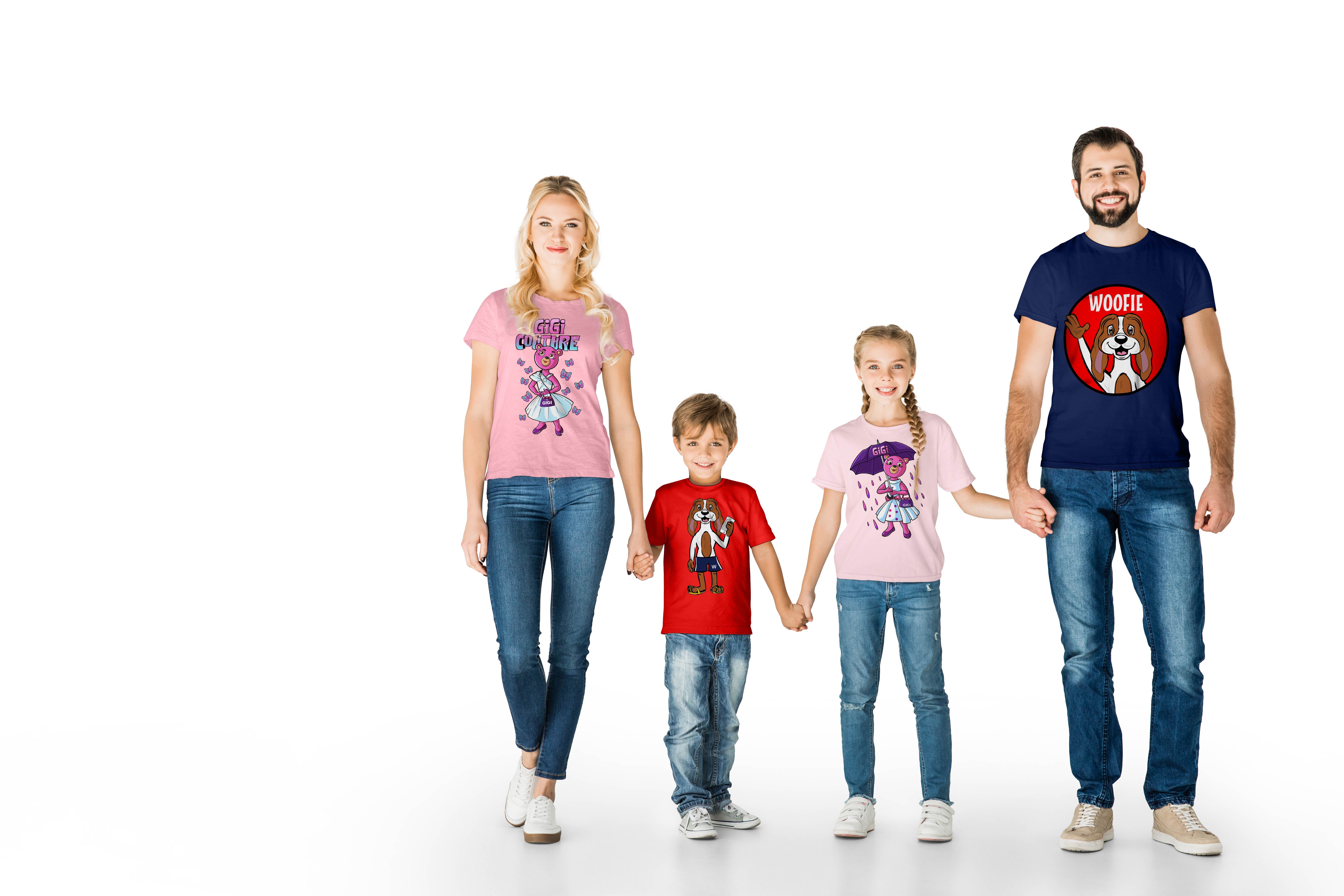 Family wearing EVOL-N t-shirts
